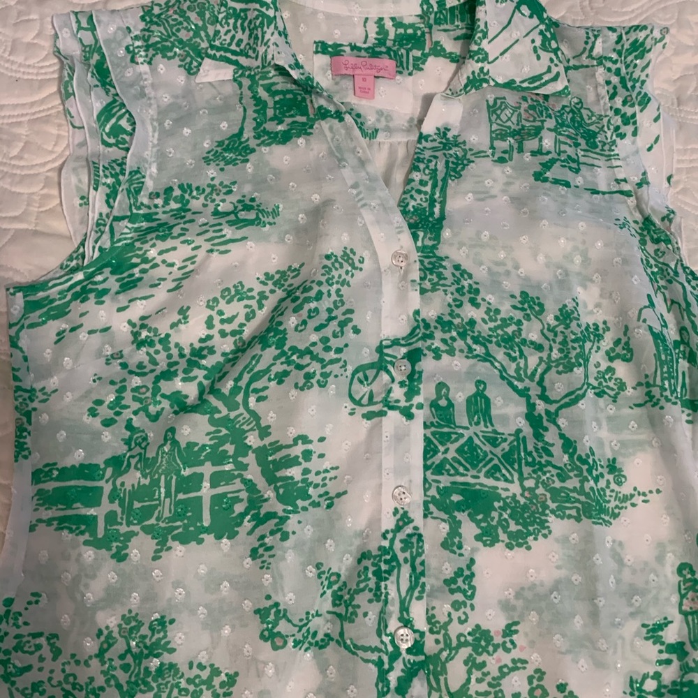 Lilly Pulitzer Spring Fever Toile sleeveless top